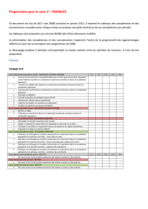 Progressions pour le cycle 3 – FRANÇAIS