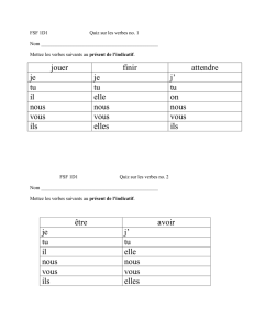 FSF 1D1 Verbes LES QUIZ