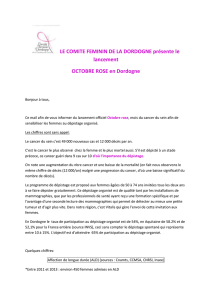 Dossier de presse octobre rose - Comité Féminin de la Dordogne