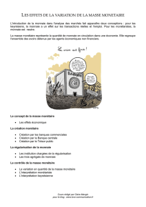 Les effets de la variation de la masse monétaire