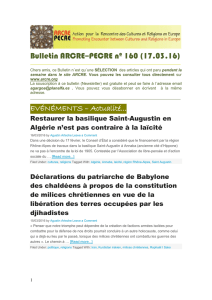 Bulletin ARCRE–PECRE nº 160 (17.03.16)