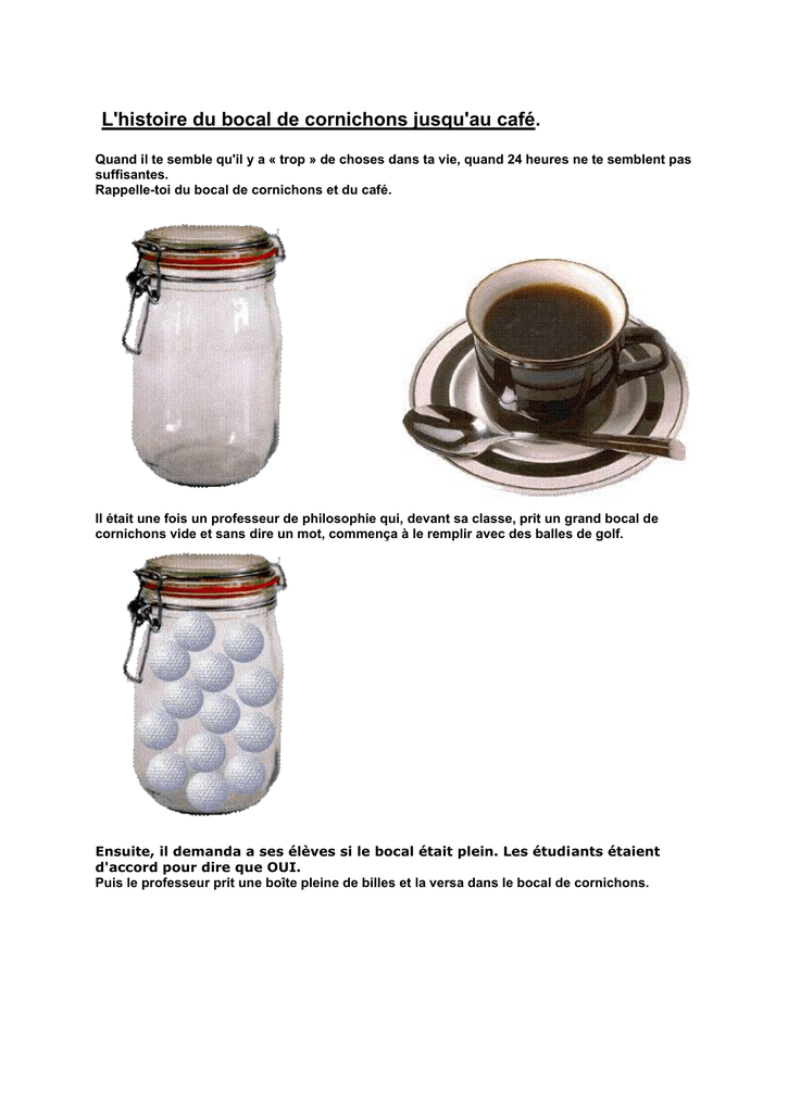 L histoire du bocal de cornichons jusqu au caf  