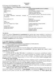 Géographie : Thème I Les Territoires de la mondialisation : (7h) A