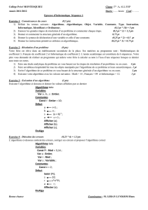 Collège Privé MONTESQUIEU Classe :Tle A4 ALL/ESP Année 2011