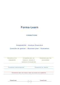 Analyse financière Contrôle de gestion – Business - forma