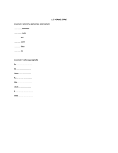 LE VERBE ETRE Inserisci il pronome personale appropriato