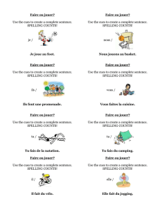 Faire ou jouer? Use the cues to create a complete sentence