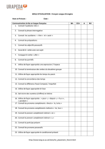 GRILLE D`EVALUATION : Français Langue Etrangère http://www