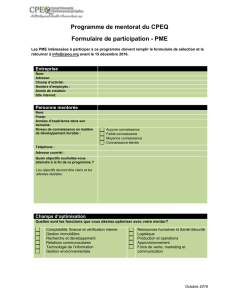 Formulaire de participation pour les PME