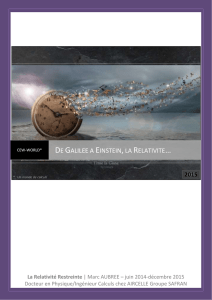 De Galilée à Einstein, la Relativité