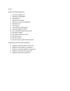 Lecon 1 Answer the following questions. Comment t`appelles