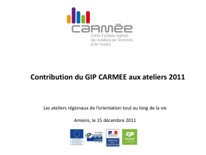 Contribution du GIP CARMEE aux ateliers 2011 - Région Hauts