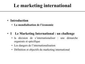 I - Le marketing international