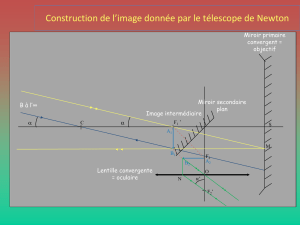Construction de l`image donnée par le télescope de Newton