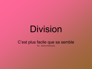 Groupe 3 : La Division