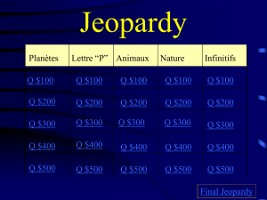 Jeopardy - Monsieur Coulibaly