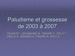 Paludisme et grossesse de 2003 à 2006