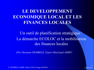 La démarche ECOLOC et la mobilisation des finances locales