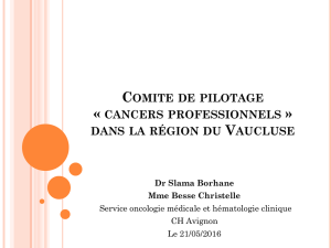 Les cancers professionnels - Phyto