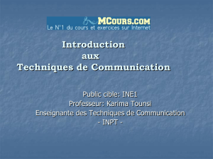 Introduction aux Techniques de Communication