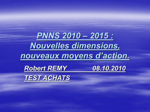PNNS 2010 – 2015 : Nouvelles dimensions, nouveaux