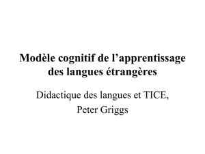 Modèle cognitif de l`apprentissage des langues étrangères