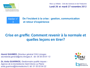 De l`incident à la crise