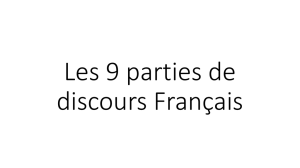 Les 9 parties de discours Français