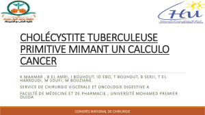 cholécystite tuberculeuse primitive mimant un calculo cancer