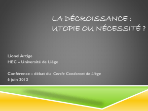 La décroissance : utopie ou nécessité - ORBi