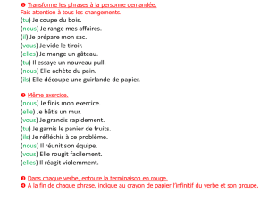 Dans chaque verbe, entoure la terminaison en rouge.