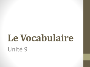 Le Vocabulaire