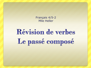 Révision de verbes Le passé composé
