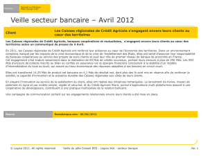Veille secteur bancaire * Avril 2012