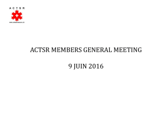 Presentation ACTSR- GF AG 2016