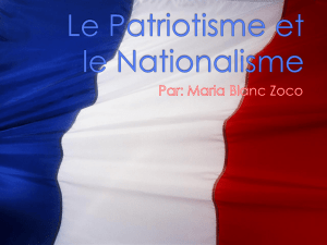 Le Patriotisme et le Nationalisme
