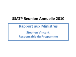 SSATP Reunion Annuelle 2010 Rapport aux Ministres Stephen