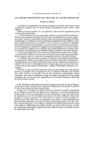 Růžena Ostr&aacute;: Le champ conceptuel du travail en ancien fran&ccedil;ais