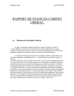 Rapport De Stage 3eme Kiné Exemple - Exemple de Groupes