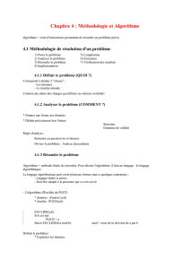 Chapitre 4 : Méthodologie et Algorithme