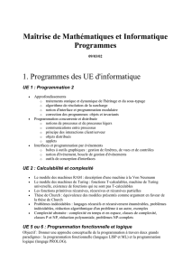 Maîtrise de Mathématiques et Informatique : Programmes - IMJ-PRG