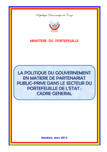 La politique du Gouvernement en matière des PPP : Cadre général