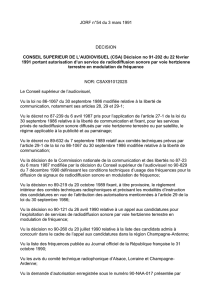 JORF n°54 du 3 mars 1991 DECISION CONSEIL SUPERIEUR DE L
