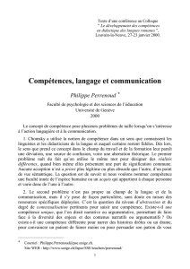 Compétences, langage et communication