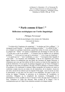 Réflexions sociologiques sur l`ordre linguistique