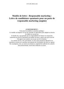 Modèle de lettre : Responsable marketing