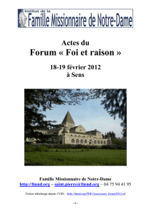 actes_forum2012 - Famille Missionnaire de Notre-Dame