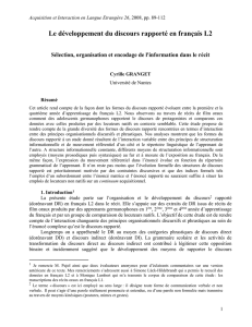 Le développement du discours rapporté en français L2