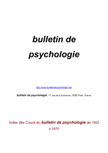Cours du Bulletin de psychologie -- TOME XII 1958-1959