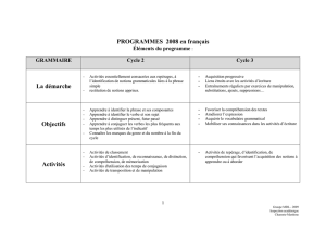 Progressions grammaire